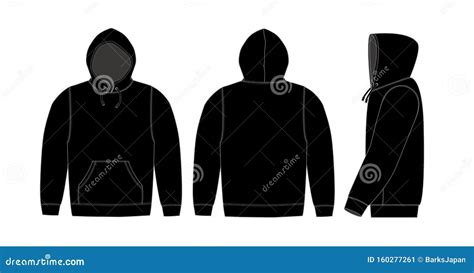 hoodie side view clip art.